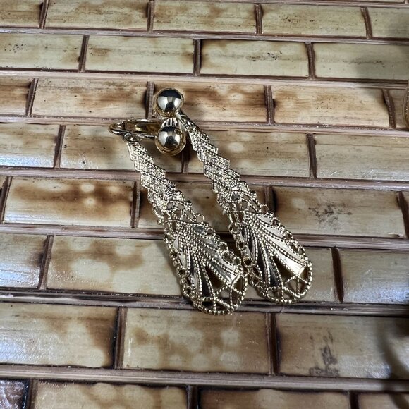 Set Of 6 Pairs Vintage-Inspired Earrings Gold Black & Purple Mixed Metals For Wo - Picture 6 of 8